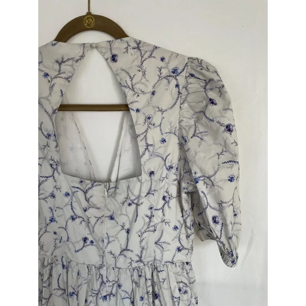 Nicholas Celie Maxi Dress 6 Floral Print V-Neck Purple/White - Picture 8 of 16